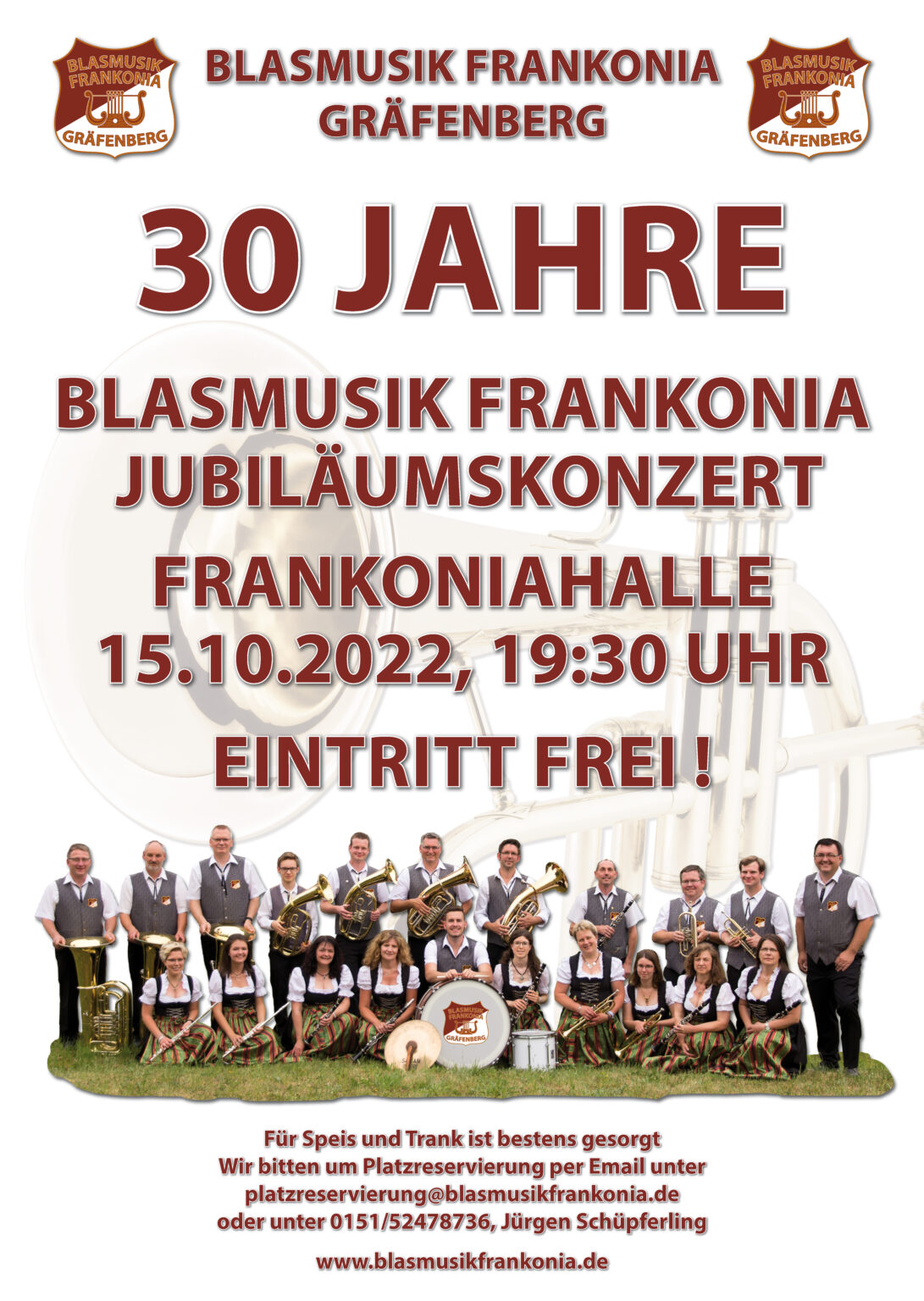 30 Jahre Blasmusik Frankonia Plakat